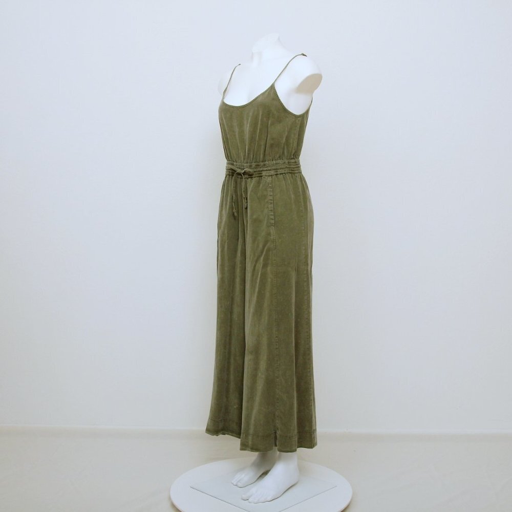 Saturday Sunday Spaghetti Strap Elastic Waistband Wide Leg Jumpsuit
